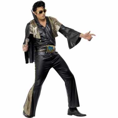 Originele  Elvis heren -carnavalskleding zwart/goud