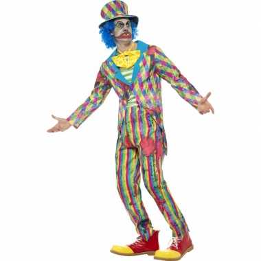 Originele eng horror clown carnavalskleding streepjes