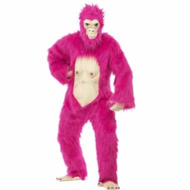 Originele gorilla -carnavalskleding volwassenen roze