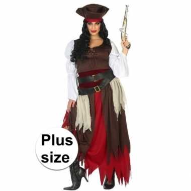 Originele grote maat piraat francis verkleed carnavalskleding/carnava