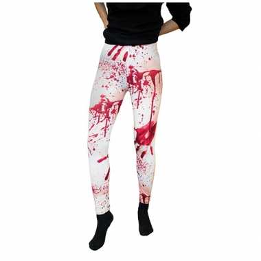 Originele halloween witte legging bloedvlekken carnavalskleding