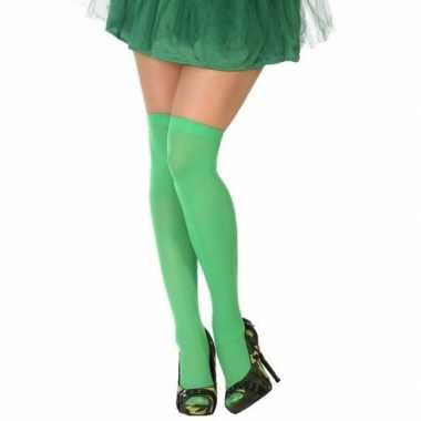 Originele neon groene verkleed kousen dames carnavalskleding