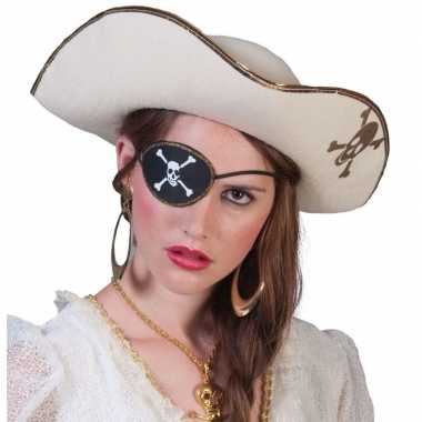 Originele  Piratencarnavalskleding accessoires witte piratenhoed sche