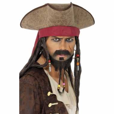 Originele  Pirates hoed dreads pruik carnavalskleding