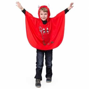 Originele rode duivel verkleed cape kinderen carnavalskleding