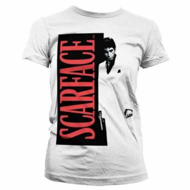 Originele  Wit Scarface Poster girly t-shirt carnavalskleding