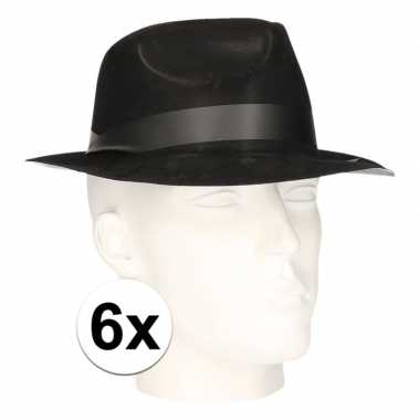 Originele x polyester zwart gleufhoedjes volwassenen carnavalskleding