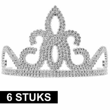 Originele x prinsessen tiara zilver dames carnavalskleding