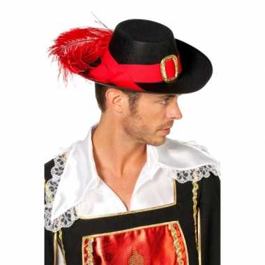 Originele  Zwarte musketiers hoeden carnavalskleding