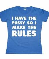 Originele blauw girly t shirt i make the rules carnavalskleding