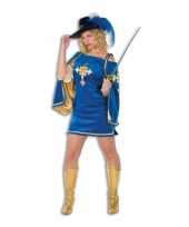 Originele blauw musketier verkleed carnavalskleding