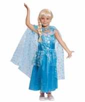 Originele blauwe prinsessencarnavalskleding cape meisjes