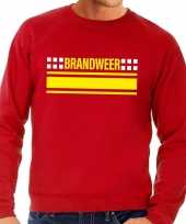 Originele brandweer logo sweater rood heren carnavalskleding