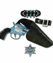 Originele carnaval accessoires pistool holster sheriff badge carnavalskleding