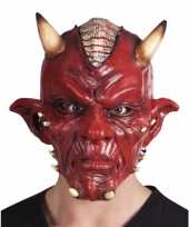 Originele carnaval duivel masker lucifer hoorns volwassenen carnavalskleding