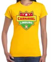 Originele carnaval verkleed t shirt limburg geel dames carnavalskleding