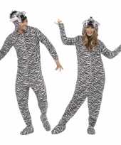Originele carnavalskleding zebra all one volwassenen