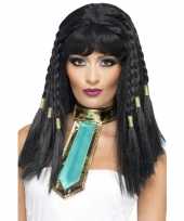Originele cleopatra pruik zwart vlechtjes carnavalskleding