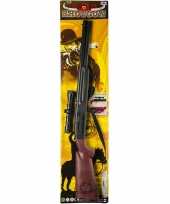 Originele cowboy speelgoed verkleed geweer zwart geluid carnavalskleding