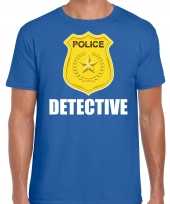 Originele detective police politie embleem t shirt blauw heren carnavalskleding
