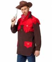 Originele feest cowboy carnavalskleding shirt heren