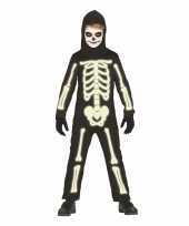 Originele glow the dark halloween skelet carnavalskleding kids