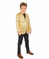 Originele goud glitter verkleed jasje kinderen carnavalskleding
