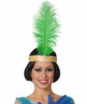 Originele groene pauwenveer charleston jaren verkleed accessoire carnavalskleding
