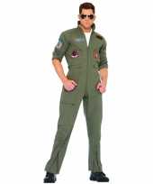 Originele grote maat piloten carnavalskledinglen armygreen