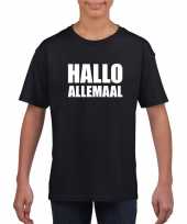 Originele hallo allemaal tekst zwart t shirt kinderen carnavalskleding