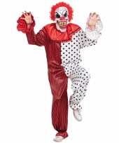 Originele halloween horror clown carnavalskleding masker rood wit