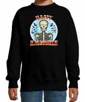 Originele happy halloween skelet verkleed sweater zwart kinderen carnavalskleding