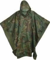Originele herbruikbare camouflage regenponcho volwassenen one size carnavalskleding