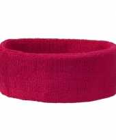Originele hoofd zweetbandjes sport fuchsia carnavalskleding