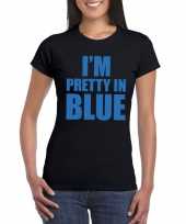 Originele i m pretty blue t shirt zwart dames carnavalskleding