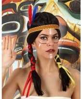 Originele indianen verkleed pruik staarten dames carnavalskleding