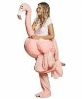Originele instap carnavalskleding flamingo volwassenen