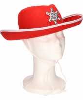 Originele kinder cowboyhoed rood wit carnavalskleding