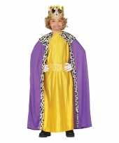 Originele koning mantel paars geel verkleedcarnavalskleding kinderen