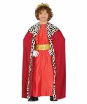 Originele koning mantel rood verkleedcarnavalskleding kinderen
