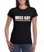 Originele lgbt shirt zwart miss gay dames carnavalskleding