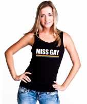 Originele lgbt singlet shirt tanktop zwart miss gay dames carnavalskleding