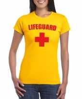 Originele lifeguard strandwacht verkleed shirt geel dames carnavalskleding