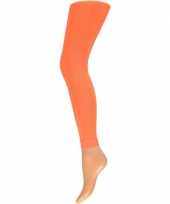 Originele neon oranje legging denier dames carnavalskleding