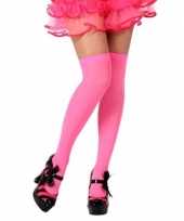 Originele neon roze verkleed kousen dames carnavalskleding