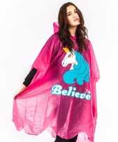 Originele party poncho eenhoorn roze carnavalskleding