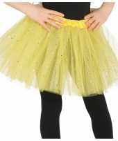 Originele petticoat tutu verkleed rokje geel glitters meisjes carnavalskleding