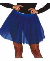 Originele petticoat tutu verkleed rokje kobalt blauw dames carnavalskleding
