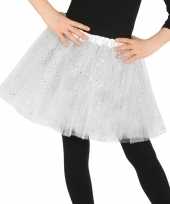 Originele petticoat tutu verkleed rokje wit glitters meisjes carnavalskleding