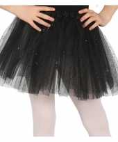 Originele petticoat tutu verkleed rokje zwart glitters meisjes carnavalskleding